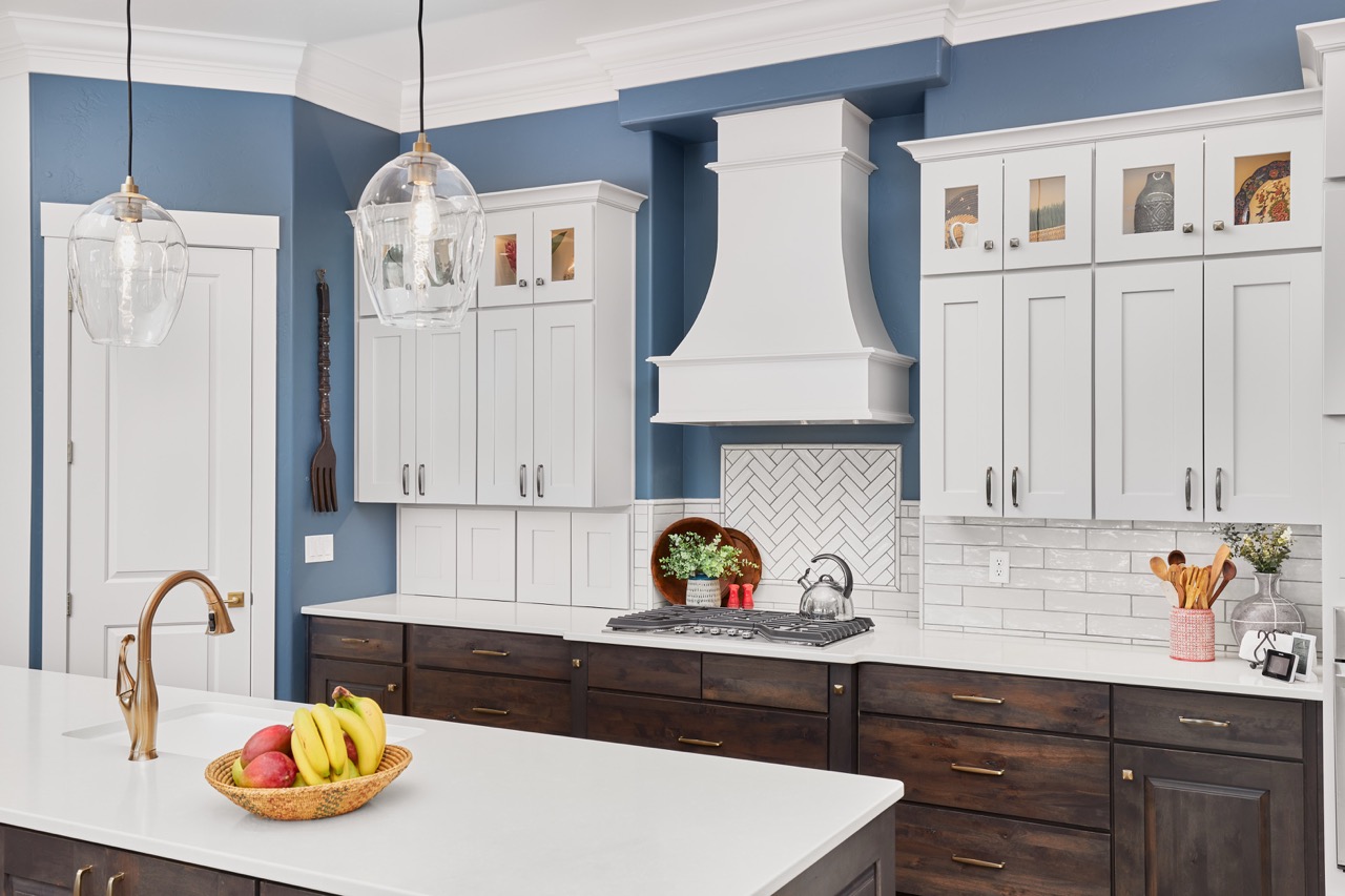 Kitchen with blue walls